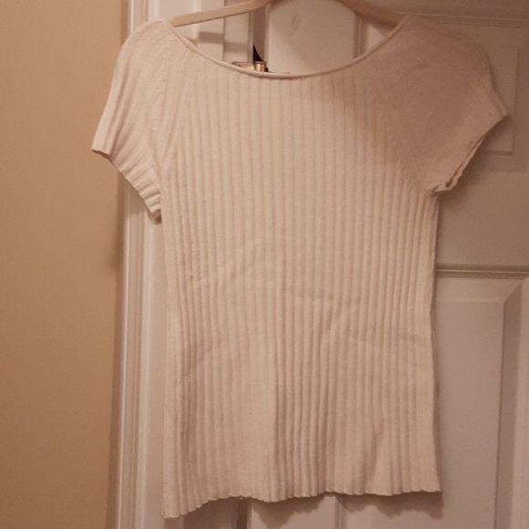 Valentino Ivory Scoop Neck Short Sleeve T-Shirt Sweater - Picture 6 of 6